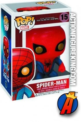 A packaged sample of this Funko Pop! Marvel Amazing Spider-Man vinyl bobblehead figure.