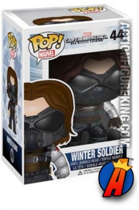 A pacakged sample of this Funko Pop! Marvel Winter Soldier masked vinyl bobblehead figure.