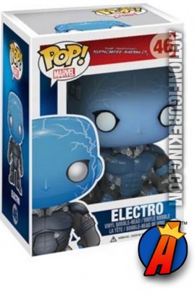 A packaged sample of this Funko Pop! Marvel Electro vinly bobblehead action figure.
