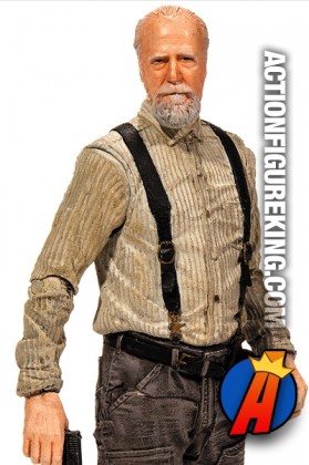 A detaield view of this Series 6 Walking Dead Hershel Greene action figure from McFarlane Toys.