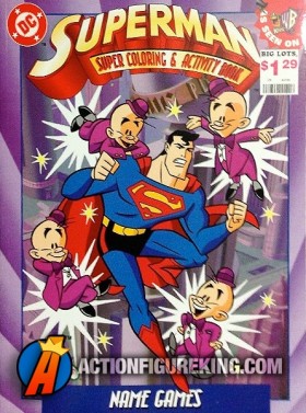 1997 Superman Animated Name Games coloring book from Landoll&#039;s.
