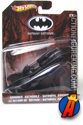 Batman Returns movie style die-cast Batmobile from Hot Wheels.