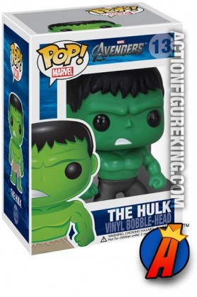 A packaged sample of this Funko Pop! Marvel Avengers Hulk vinyl figure.