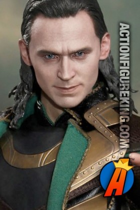 Fully articulated and dressed Hot Toys 1/6th Scale Loki movie action figure.