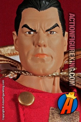 13 inch DC Direct fully articulated Shazam! action figure with authentic fabric outfit.