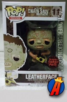 Funko Pop! Movies chase figure of Bloody Leatherface vinyl figure.