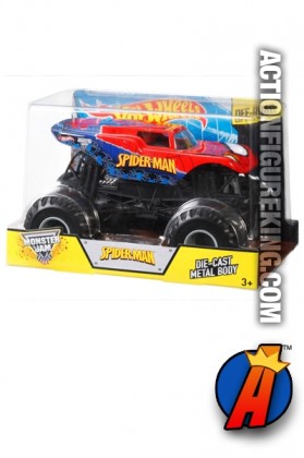 Spider-Man Monster Jam metal die-cast vehicle from Hot Wheels.