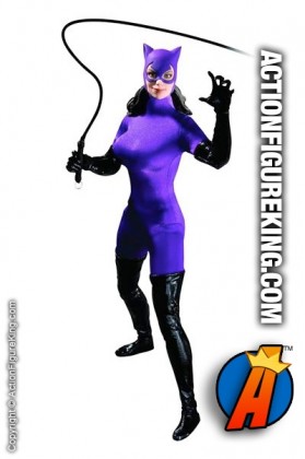 13 inch DC Direct fully articulated Catwoman Classic actoin figure with authentic fabric outfit.