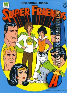 Vintage 1975 Super Friends coloring and activity book from Whitman.