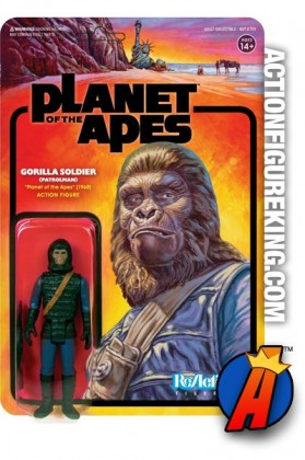 FUNKO REACTION PLANET OF THE APES GORILLA SOLDIER PATROLMAN 3.75-INCH RETRO STYLE FIGURE