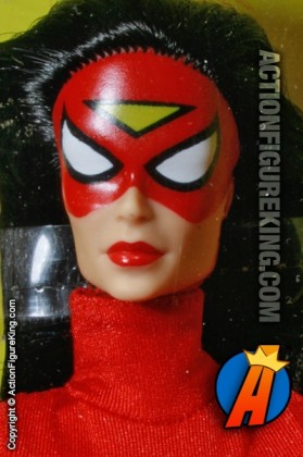 An absolutely perfect head sculpt on this Toybiz sixth-scale Spider-Woman action figure.