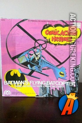 Mego 3.75-inch Comic Action Heroes Batman and Flying Batcopter vehicle.