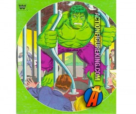 Whitman Hulk Caged 1982 round jigsaw puzzle.