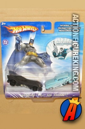 Batman vs. Mr. Freeze die-cast vehicles from Hot Wheels.