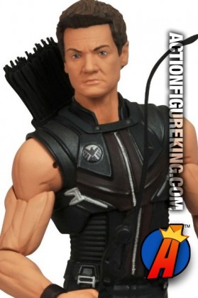 Marvel Select Avengers Movie Hawkeye figure based on the likeness of actor Jeremy Renner.