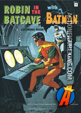 Robin in the Batcave with Batman coloring book from Watkins Strahmore Co.