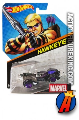 Avengers Hawkeye die-cast car from Hot Wheels.