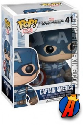 A packaged sample of this Funko Pop! Marvel Captain America 2 vinyl figure.