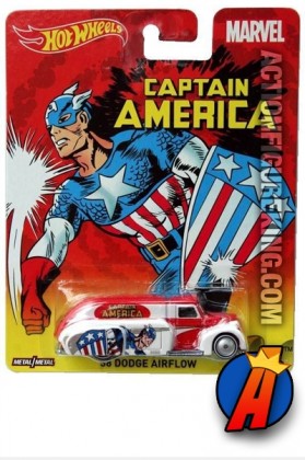 Avengers Captain America 1938 Dodge Airflow die-cast vehicle from Hot Wheels.