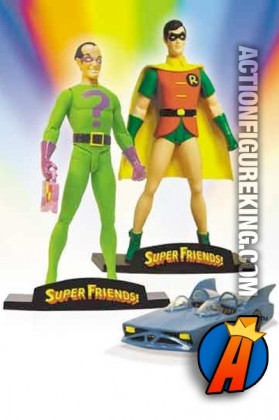 Super Friends Robin and the Riddler with mini Batmobile from DC Direct.