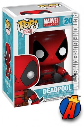 A packaged sample of this Funko Pop! Marvel Deadpool vinyl figure.