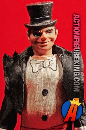 Eight-inch scale Mego Penguin action figure.