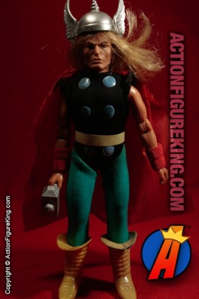 Mego presents this fully articulated 8-Inch Thor action figure with rooted hair and authentic cloth uniform.
