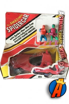 Mego Comic Action Super Heroes 3.75-inch scale Spider-Man Spidercar.