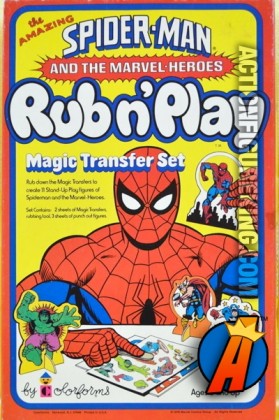 Spider-Man Rub And Play set from Colorforms circa 1978.