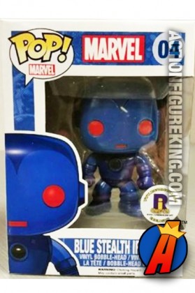 Funko Pop! Marvel variant RI Comicon Blue Stealth Iron Man figure.