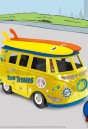 Figures Toy Co. TEEN TITANS BEACH CRUISER VAN PLAYSET in the MEGo Style