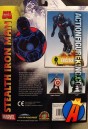 Rear artwork from the packaging of a Marvel Select 7-inch Stealth Iron Man figure.
