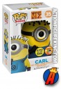 A packaged sample of this Funko Pop! Movies Despicable Me 2 variant Carl bobblehead figure.