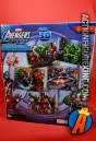Rear artwork from the packaging of this 5-pack lenticular Avengers jigsaw puzzles from Cardinal.