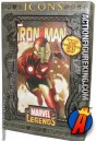 Rear packaging of this 12 inch Marvel Legends Iron Man action figure from their Icons series.