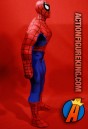 Sideview of this Toybiz sixth-scale Spider-Man action figure.