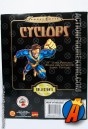 Rear artwork from the packaging of this Famous Cover Series Cyclops action figure.