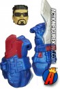 Interchangeable Tony Stark head and weapons arms are included with this Mashers figure.