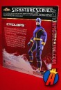 Rear artwork from this Marvel Signature Series Cyclops by Hasbro.