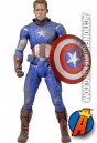 Battle-damaged and unmaksed Captain America action figure.