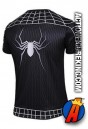 Rearview of this Spider-Man black short sleeve t-shirt.