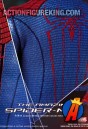 A detailed shot of Spider-Man&#039;s uniform.