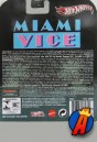 Rear artwork from the packaging of this Miami Vice Daytona Spyder from Hot Wheels.
