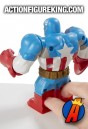 Use your fingers to fight the Marvel Battlemasters Captain America figure.