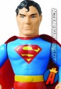 A detailed shot of this Medicom Sofubi Superman action figure.