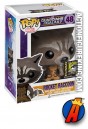 A packaged sample of this Funko Pop! Marvel exclusive flocked Rocket Raccoon figure.