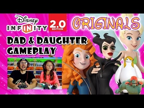 Dad &amp; Daughter play Disney Infinity 2.0 ORIGINALS: Maleficent, Merida &amp; Tinker Bell Toy Box