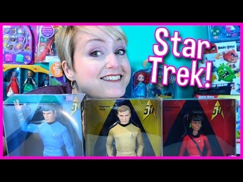 Star Trek 50th Anniversary Barbie Dolls Review Kirk, Uhura and Spock