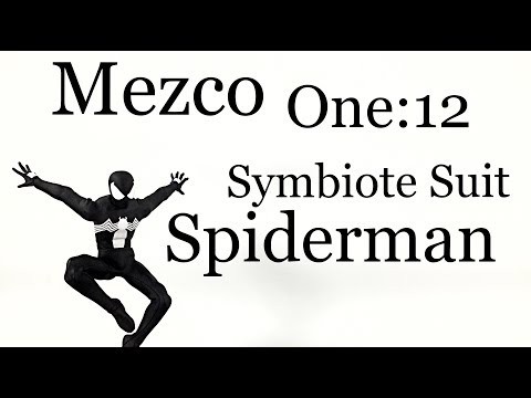 Mezco Toyz PX Exclusive One:12 Collective SYMBIOTE BLACK SUIT SPIDERMAN Action Figure Toy Review