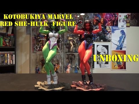 Kotobukiya Marvel Red She-Hulk Bishoujo Figure Unboxing